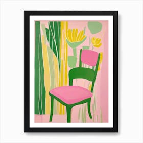 Pink Chair Matisse inspired art Art Print