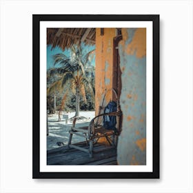 Palms And Chair On Isla Holbox Mexico Art Print