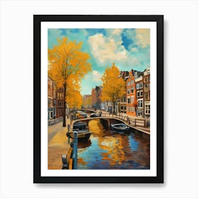 Wall painting print, Amsterdam, Netherlands, landscape art, Van Gogh style, fine art..261 Art Print