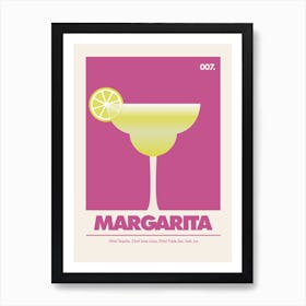 Margarita, Cocktail Print (Dusk Pink) Art Print