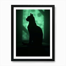 Silhouette Of A Cat Art Print