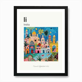 Kids Travel Alphabet  India 1 Art Print