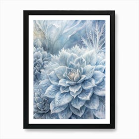 A Detailed View Of Frost Flowers Forming Intricate (1) Art Print