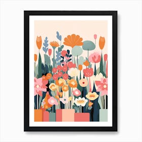 2nd Spring |Retro Flowers Art Print Art Print