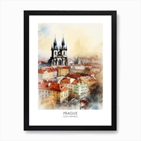 Prague Watercolour Travel Poster 3 Art Print