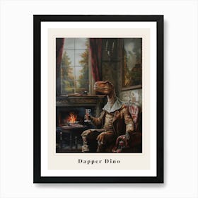 Dinosaur In A Victorian House Painting 2 Poster Art Print