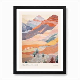 Mount Marcus Baker United States 2 Colourful Mountain Illustration Poster Art Print