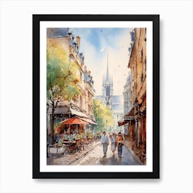 France cafe cityscape Art Print