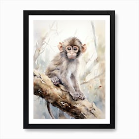 Monkey Painting Painting Watercolour 4 Art Print