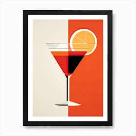 Mid Century Modern Negroni Floral Infusion Cocktail 1 Art Print