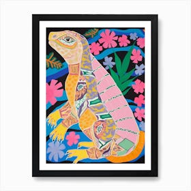Maximalist Animal Painting Iguana 1 Art Print