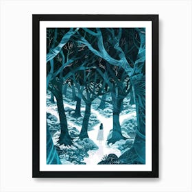 Girl In The Woods 1 Art Print