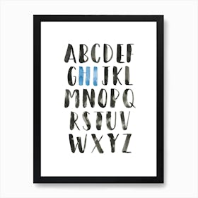 Alphabet Hi Blue Art Print