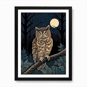 William Morris Owl In The Woods Art Print