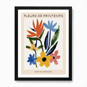 Spring Floral French Poster  Bird Of Paradise 2 Art Print