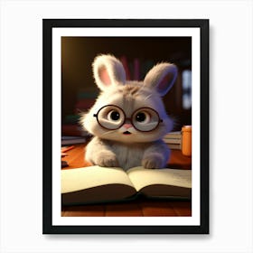 Bunny Books and Bright Ideas: Sweet Study Time Print Art Print