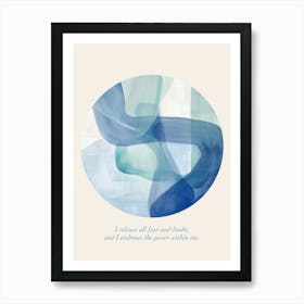 Affirmations I Release All Fear And Doubt, And I Embrace The Power Within Me Art Print