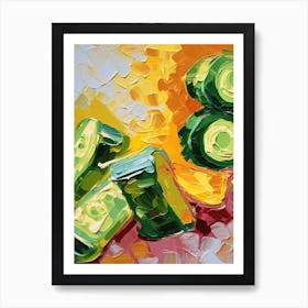 Cucumbers Oil Painting 3 Art Print