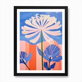 Agapanthus 3 Hilma Af Klint Inspired Pastel Flower Painting Art Print