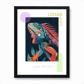 Blue Iguana Modern Illustration 7 Poster Art Print