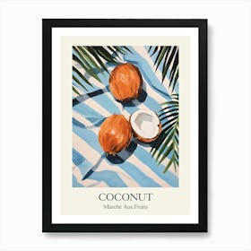 Marche Aux Fruits Coconut Fruit Summer Illustration 4 Art Print