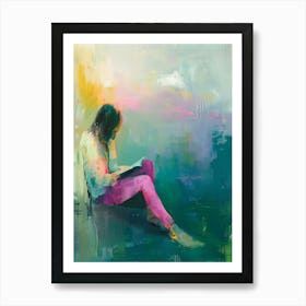 Girl Reading A Book Art Print