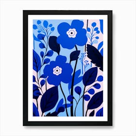 Blue Flower Illustration Forget Me Not 1 Art Print