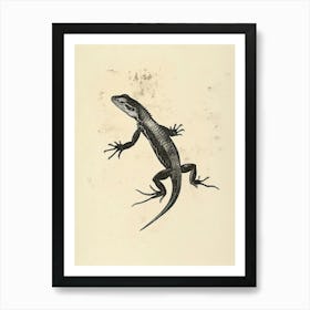 Lizard Block Print 6 Art Print