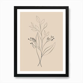 Venice Botanical Garden Boho Line Art Art Print