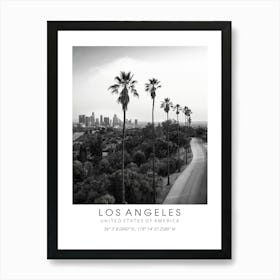 Los Angeles Black And White Art Print