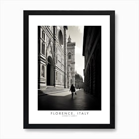 Poster Of Florence, Italy, Black And White Analogue Photograph 4 Art Print