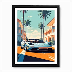 A Mclaren F1 In French Riviera Car Illustration 2 Art Print