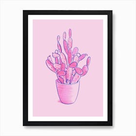 Pink Cactus Art Print