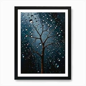 Tree In The Rain Art Print