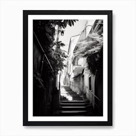 Sorrento, Italy, Black And White Photography 2 Art Print