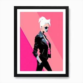 Minimalist Pink Punk Queen Art Print