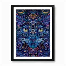 Psychedelic Cat 3 Art Print