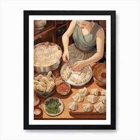 Dumpling Making Chinese New Year 3 Art Print