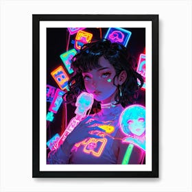 Neon Girl 2 Art Print