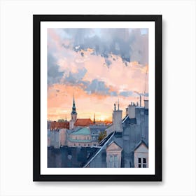 Vienna Rooftops Morning Skyline 1 Art Print