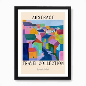 Abstract Travel Collection Poster Reykjavik Iceland 6 Art Print