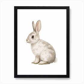 Blanc De Hotot Rabbit Nursery Illustration 2 Art Print
