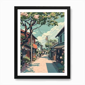 Sendai Japan 2 Retro Illustration Art Print