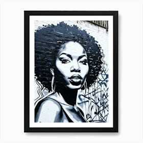 Graffiti Mural Of Beautiful Black Woman 117 Art Print