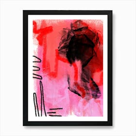 CHELSEA - Red, Pink & Black Abstract  Art Print