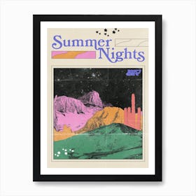 Summer Nights | Retro Vintage Poster Art Print