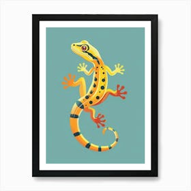 Day Gecko Abstract Modern Illustration 3 Art Print