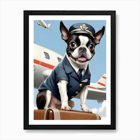 Boston Terrier Pilot-Reimagined 7 Art Print