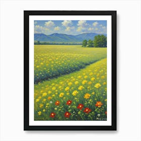 Field Of Daisies Art Print