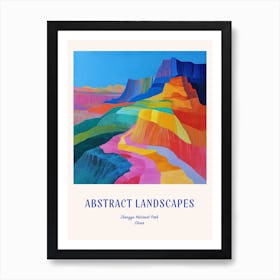 Colourful Abstract Zhangye National Park China 2 Poster Blue Art Print